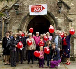 Photo of church members who collected for Christian Aid